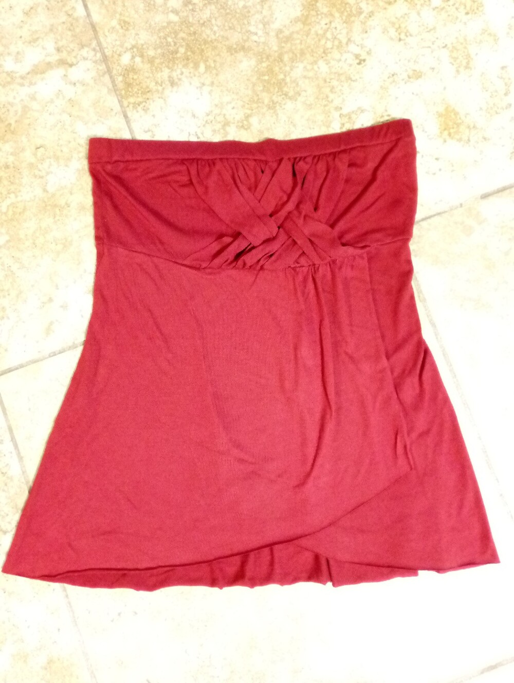 Charlotte Russe Red Strapless Twist-Front Mini Skirt